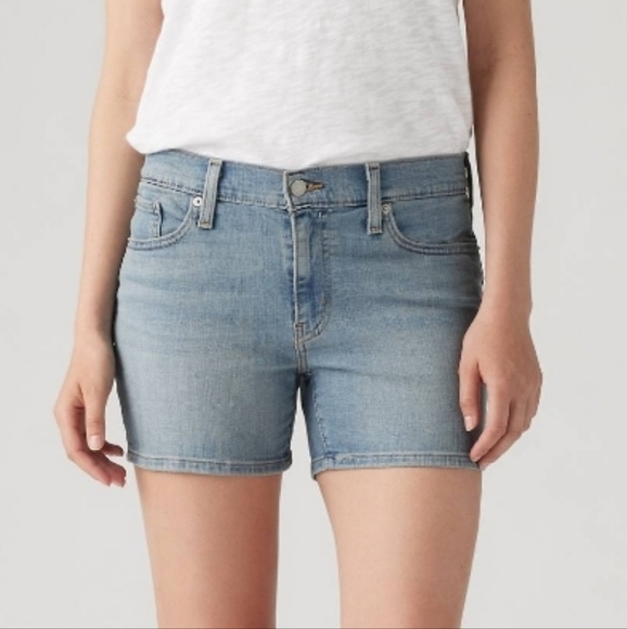 Levi's Women's Mid Length Jean Shorts - Picture 2 of 6